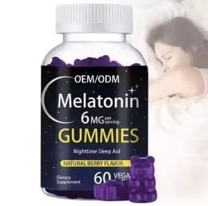 Nighttime Sleep Aid Natural Melatonin Gummies Reducing Symptoms for Premenstrual Syndrome Vitamin