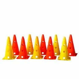 38cm Agility Training Hurdle Cone Sets Soccer, Plastic Windproof Traffic Cones with Hole Training Football Disc Cones