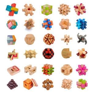 Brain Teaser Wooden Puzzle Adult Puzzle Games, Wooden Iq Puzzle Toys, 3D Wooden Brain Teaser Puzzle for Adult