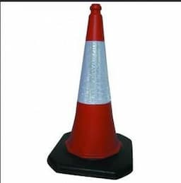 Safety Traffic Cone with Rubber Base, Reflective Warning