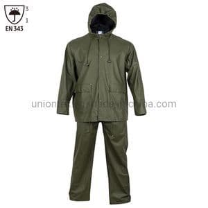 Custom En343 Rainsuit Waterproof Rainwear Men PU Jacket Pants Clothing PVC Rain Coat