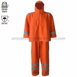 PVC Waterproof Rain Jacket Pants with Hood for Men Women Rain Suits Foul Weather Gear