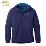 Man Winter Hooded Jacket Men Windproof Softshell with Contrast Color