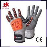 TPR Anti Impact Safety Nitrile Resistant Bamboo Fiber Nitrile Coated Work Industrial Gloves