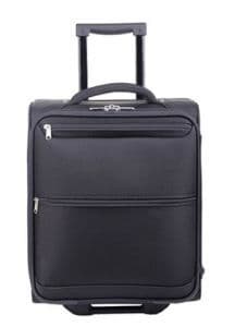 Airlines on Board Black 2 Wheels 18"Nylon Soft Fabric Cabin Trolley Luggage Bag Suitcase