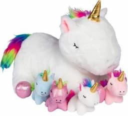 Unicorn Stuffed Animals Plushie Mommy Unicorn with 4 Baby Unicorns Plush Toy