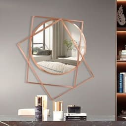 Customized Hotel Room Decorative Make up Art Glass Mirrors in Rose Gold