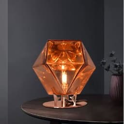 Modern Decorative Design Rose Gold Glass Desk Table Lamp, Bedside LED Light