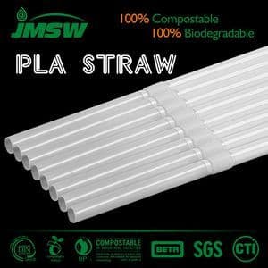 Biodegradable PLA Transparent Drinking Straws 100% Compostable Material