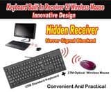 USB Keyboard Built in Receiver of Wireless Mouse (KM-104U)