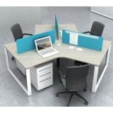 Commercial Office Furniture Modular 120 Degree V Shape Office Desk 3 Person Workstation