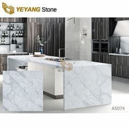 Kitchen White Quartz Countertop for Home/Hotel/Kitchen Quartz Slab Building Material Yy-A5074