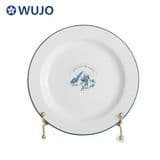 Wholesale Outdoor Camping Metal White Enamel Side Plates 24cm Vintage Tin Enamel Plate