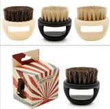 JDK Barber Supplies Round Plastic Handle Boar Bristle Beard Neck Brush for Men Grooming