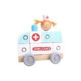 Baby Toys Educational Wooden Ambulance Car Toy