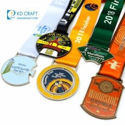 Manufacturer Metal 3D Enamel Military Award Medallion Gold Karate Soccer Football Run Finisher Marathon Running Race Marathon Sport Custom Medal with Ribbon