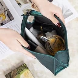 (WD13026) Ring-Grain PU Leather Makeup Bag Women′s Makeup Bag Travel Bag Can Be Logo