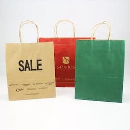 Custom Logo Brown Kraft Paper with Handles, High Quality Recyclable Kraft Packing Bag