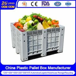 Wholesale 660L Heavy Duty Large Bulk Storage Industry HDPE Solid Walled Rigid Closed Non Vented Hygiene Food Grade Stackable Plastic Pallet Bins for Auto Parts