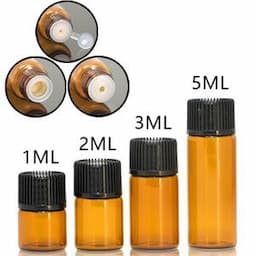 Cosmetic Packaging 1ml 2ml 3ml 5ml Amber Color Essential Oil Glass Sample Bottle with Cap