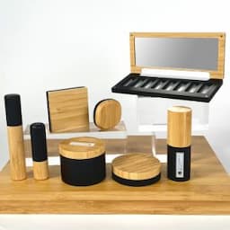 Black Painted Contrast Original Bamboo Material Color Series Eco Friendly Small Magnetic Closure Loose Powder Packaging