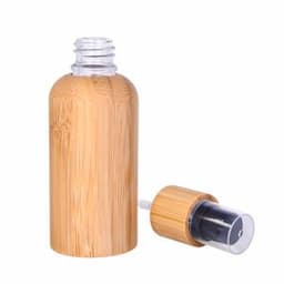 Bamboo Glass Jar/Bottle Cosmetic Packaging Makeup Lotion Biodegradable Wooden Cream Bottle