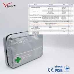 DIN 13164 Travel Car Use First Aid Kit for Car Vehicle Bicycle Hiking Travelling Home Outdoor Portable First Aid Survival Kit FDA