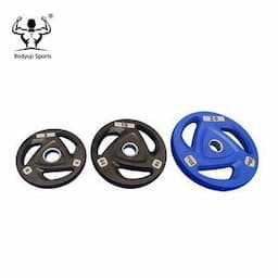 Tri Grips Rubber Coated Barbell Weight Plate