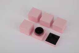 Factory Direct Sale Small Plastic Container Empty Cosmetic Eye Cream Gel Jar Square Pink Nail Polish Jar