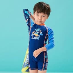 Boys′ Multi Digo Logo One-Piece with Upf50+Rash Vest Swimwear