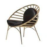 Chromed Golden Legs Upholstery Metal Dining Chairs