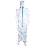 En14126 Type 5/6 Non-Woven Disposable Protective Coverall, Anti Virus Protective Microporous Overall with Sealant Tape