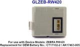 Battery Packs for Zebra RW420 Barcode Scanner (battery ZEBRA RW420 original P/N:CT17102-2/AK17463)