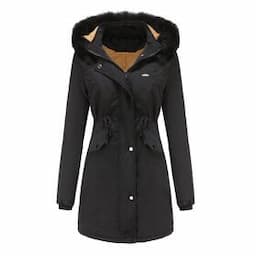 Custom Design Hooded Fleece Winter Jackets 2022 Women's Parkas Outdoor  Detachable Fleece Fur Hood Jacket