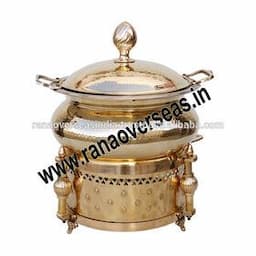 Commerical Catering Restaurant Equipment Food Warmer Set Hammered Design Round Brass Serving Dish