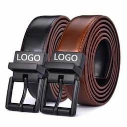 Manufacturer Wholesale Custom Logo Adjustable Zinc Alloy Pin Buckle Black Brown Cowhide Leather Men'S Belt