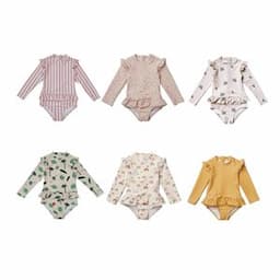 Girls' floral Small Fresh Children Swimsuit Long Sleeve Quick-drying Girls Swimwear One-piece Swimsuit Baby Cartoon Suits