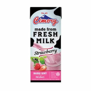 Wholesale Fresh Dairy Milk Drink Fruit Beverage CImory Milk Strawberry Flavor 250ml From Indonesia