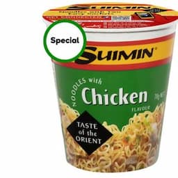 Wholesale Branded Cup Instant Noodle Suimin Chicken Flavor Delicious Tasty 70gr Packaged in a Cup