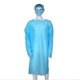 Disposable CPE Blue Isolation Gown with Long Sleeve