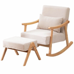 Wholesale Bedroom Furniture Relax Rocking Chair Modern Lazy Wooden White Rocking Chair Sofa For Adults