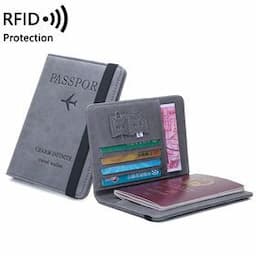 Elastic Bandage RFID Blocking Passport Cover Men Travel PU Leather Cards Wallet Documents Passport Case