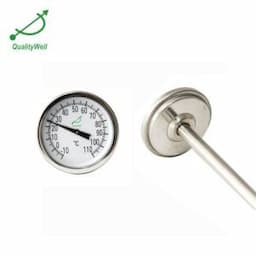 Crimped Bezel Small Dial Bimetal Thermometer Dimple Accuracy Designed to Connect Temperature Sensor Instrumentation