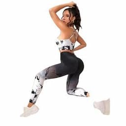 New arrival women workout ropa deportiva mujer tie dye high elastic quick drying ropa deportiva mujer yoga set