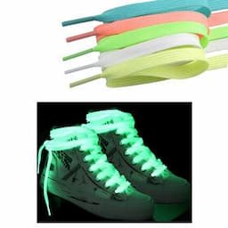 manufacturer 80cm 100cm 120cm night high bright fluorescent glow in the dark luminous flat polyester braided shoe laces shoelace