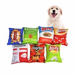 Factory Customized New Design Pet Dog Chew Squeaky Interactive Toy Chips Soft Potato Chip Plush Dog Toy