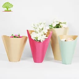 Herb Packaging Kraft Paper Plant Pot Covers Flower Sleeve Certificated by RoHs