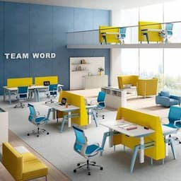 Commercial Chair Office Furniture Set Coworking Rectangular Wooden Workstation Desk Office Furniture