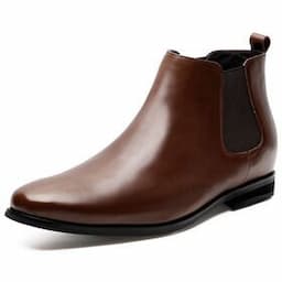 Factory custom design genuine leather elevator height increasing shoes outdoor mens chelsea boots