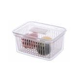 Plastic Refrigerator Keeping Fresh Transparent Seal Drain Storage Box with Lid